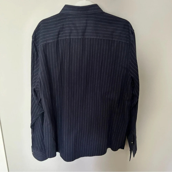 Men's UNTUCKit Meridian Flannel Shirt Navy Pinstripe Slim Fit XXLarge - Picture 5 of 5